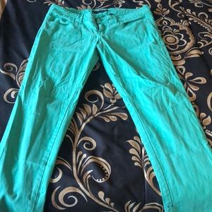 G by guess. Light teal stretch jean pants